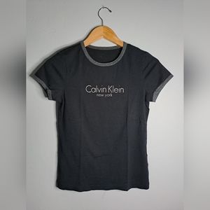 Like new, t-shirt, Calvin Klein, black, gray, sparkling